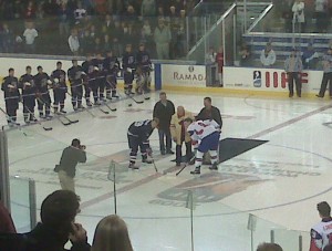 The American captain refrained from mocking the Norwegian captain during the ceremonial puck drop